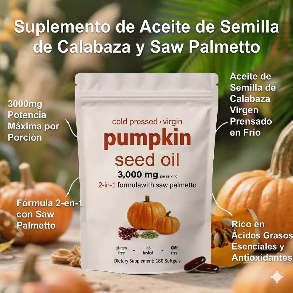 60 CÁPSULAS DE ACEITE DE SEMILLA DE CALABAZA - ENVÍO GRATIS Y PAGA EL RECIBIR