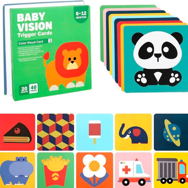 ¡NUEVAS TARJETAS SENSORIALES MONTESSORI PARA ESTIMULACIÓN VISUAL Y COGNITIVA (INCLUYE 4 PACK)! + ENVÍO GRATIS A TODO CHILE