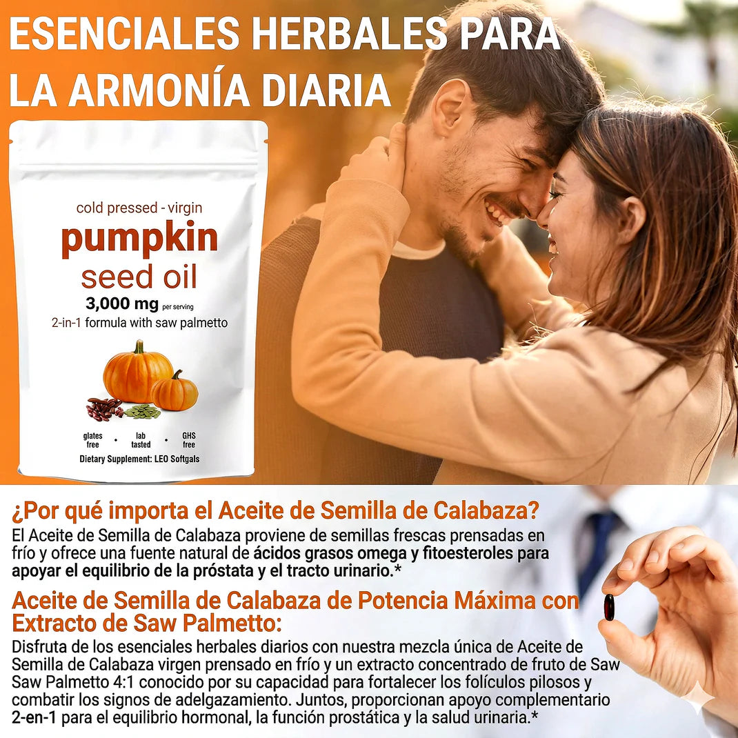60 CÁPSULAS DE ACEITE DE SEMILLA DE CALABAZA - ENVÍO GRATIS Y PAGA EL RECIBIR