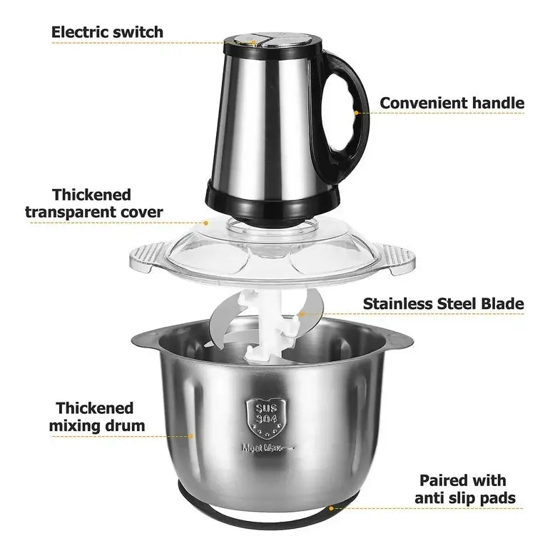 ¡PICADOR Y MOLEDOR ELÉCTRICO 5 LTS! PREPARA TUS COMIDAS DE FORMA RÁPIDA Y EFICIENTE.